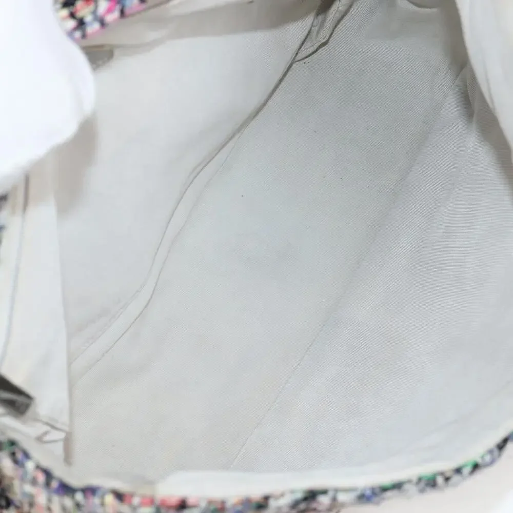 Chanel Matelasse Tweed Camellia Chain Shoulder Bag Multicolor